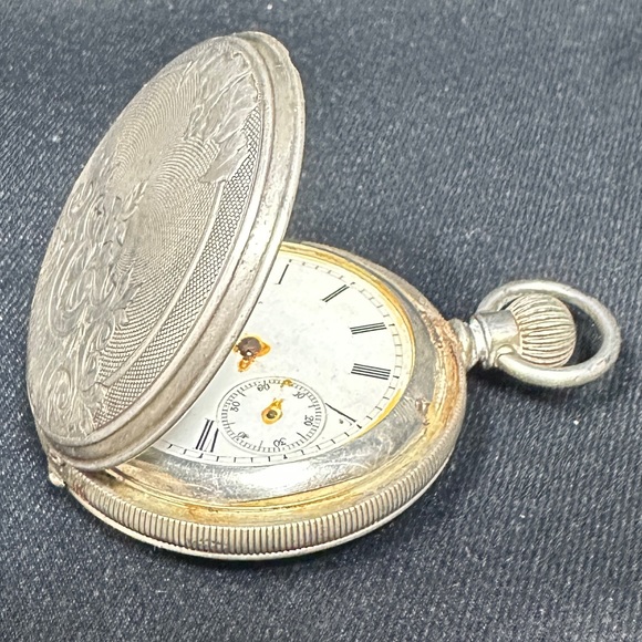 Antique 1800’s Coin Silver pocket watch am watch Waltham Massachusetts engraved - Picture 3 of 14
